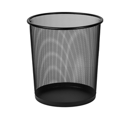 Round Mesh Trash Bin - Black