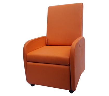 The College Recliner (Folds Compact) - Orange Dorm Essentials Dorm Furniture