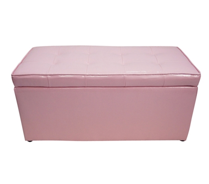 The Dorm Bench - Storage Seating - Calm Pink Dorm Room Storage