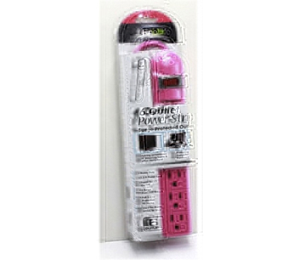 Many Outlets Will Be Required - 6-Outlet Surge Protected Power Strip - Pink - Needed For Dorm Electronics