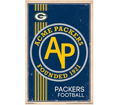 Decorate Your Dorm - Green Bay Packers - Retro Logo 14 Poster - Posters For Dorms