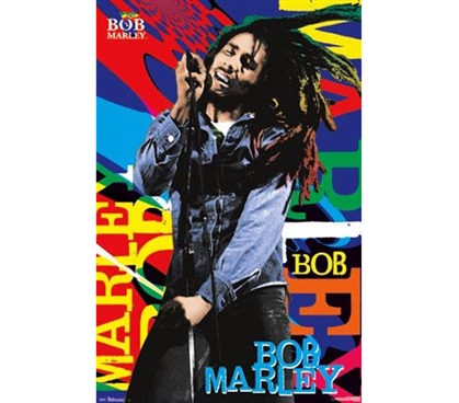 Decor For Dorms - Bob Marley Name Color Poster - Cheap Dorm Items