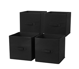 TUSKÂ® Fold Up Cube 4-Pack - Black Dorm Items Dorm Storage Solutions