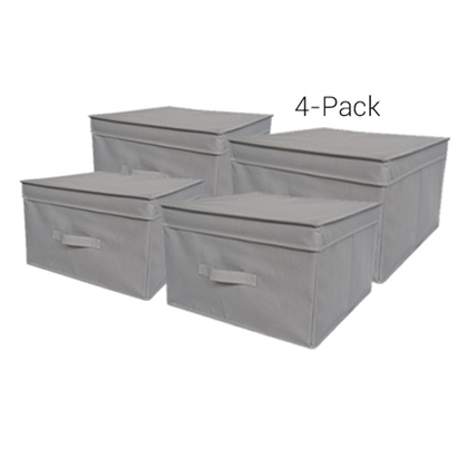 TUSK Jumbo Storage Box 4-Pack - Gray Dorm Storage Solutions Dorm Organization