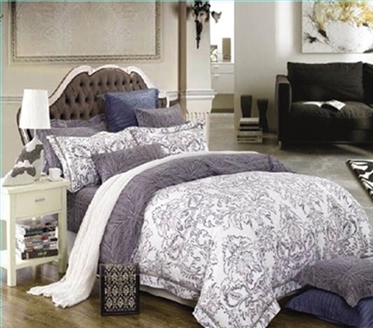 Patterned Extra Long Twin Comforter Set - College Ave Designer Series Girls Dorm Bedding