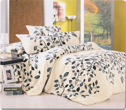 Forever Vines Twin XL Designer Dorm Bedding For Girls College Dorm Rooms