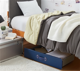 Texture Brand - Rolling Under Bed Storage Drawer - Navy Diamond