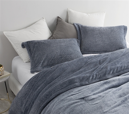 Navy Blue Dorm Comforter Set Twin Extra Long Bedding Essentials College Bedspread