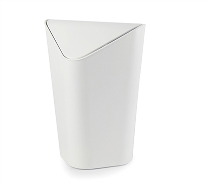 Corner Trash Can - White