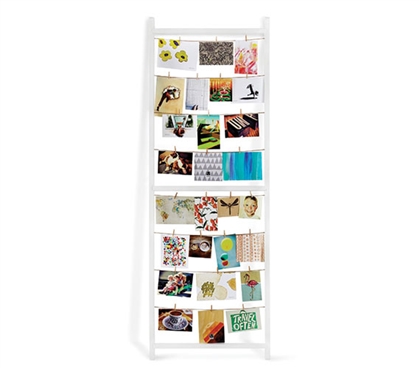 Standing Clothesline Photo Display - White