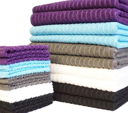 Super-Dry USA Cotton Bath Towel (2-Pack) and Washcloth (2-Pack) Dorm Essentials Must Have Dorm Items