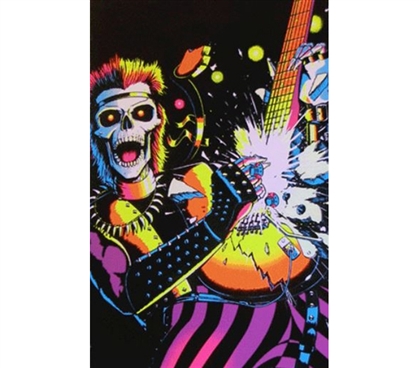 Buy Cheap Posters - Rockin Skull Blacklight Poster - Decorate Your Dorm