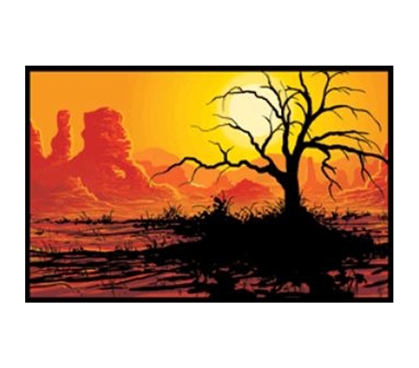 College Wall Decor - Desert Tree Blacklight Poster - Cheap Dorm Stuff