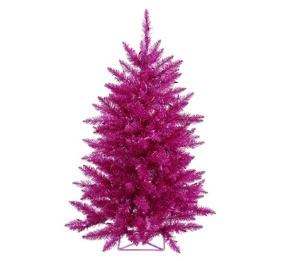 Holiday Dorm Room Decorations 2'x23" Fuchsia Tree with Mini Lights