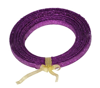 Holiday Dorm Room Decorations 23' Purple Glitter Ribbon