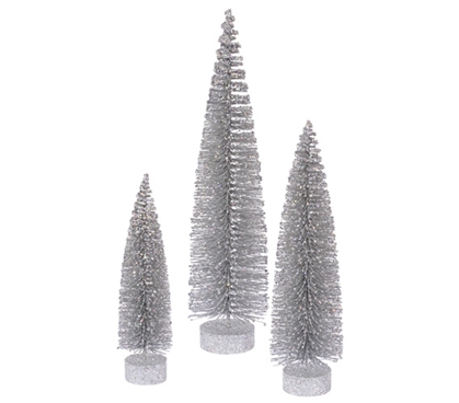 Silver  Glitter Oval Tree Set Must Have Dorm Items