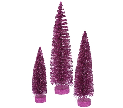 Magenta Glitter Oval Tree Set Must Have Dorm Items