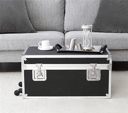 Cool Black Trunk for College Dorm Storage Ideas Decorative Trunk Footlocker with Wheels