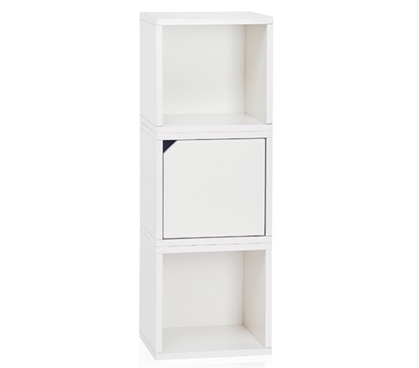 3 Cube Stackable Dorm Storage - White Dorm room organizer