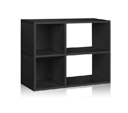 2 Shelf Dorm Storage Bookcase Black - Way Basics Dorm Storage Solutions Must Have Dorm Items