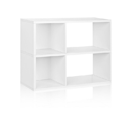 2 Shelf Dorm Storage Bookcase White - Way Basics Dorm Storage Solutions