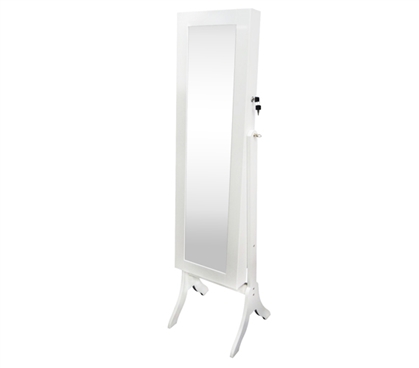 College-Ave Full-Length Mirror Jewelry Stand - White Rectangle Cool Dorm Necessities