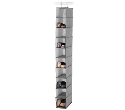 Crosshatch Gray Shoe Organizer - 10 Shelves Dorm Storage Solutions Must Have Dorm Items