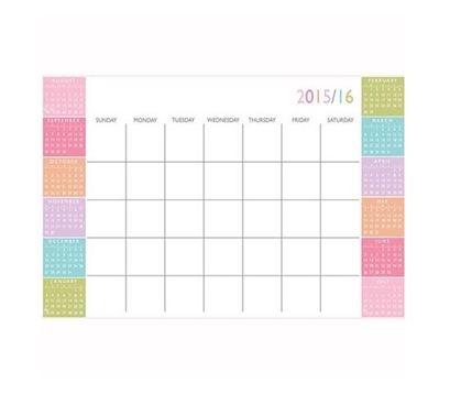 Dorm Essentials Color Block Academic Calendar Wall Art - Peel N Stick