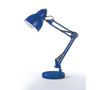 Great For Studying In Your Dorm Room - The Adjusto College Desk Lamp - Blue - Supply For College Students