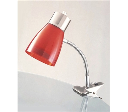 Add Some Light While Reading - Aglow Dorm Clip Lamp - Red - Cheap Dorm Supply