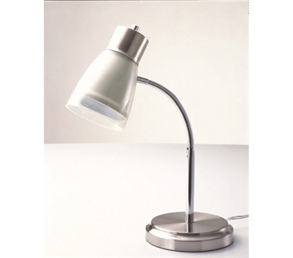 Useful Dorm Supply - Gooseneck College Desk Lamp - White - Great For Studying In College