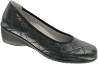 Hazel Wedge Pump Black Diamond Patent