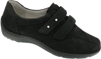 Henni Double Velcro Black Suede