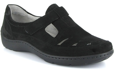 Henni Ultralite T-Strap Black Nubuck