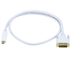 32AWG Mini DisplayPort to DVI Cable - White -6fT