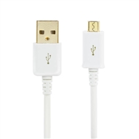 Premium USB 2.0 to Micro USB Charge & Sync 28/24AWG Cable, 3ft - White