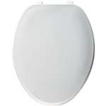 Elongated Bowl Plastic Closet Seat White