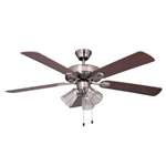 Brushed Chrome 52 5 Blade Ceiling Fan With 3 Lgh