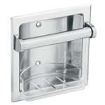 Recessed Soap Tray and Clamp Polished Chrome