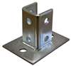 3-1/2 Plated Two Hole Square Single Channel Post Base