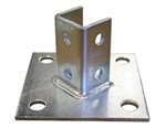 3-1/2 Plated Four Hole Single Channel Post Base