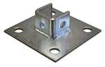 1-5/8 Plated Four Hole Square Single Channel Post Base