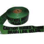 3 X 1000 Caution Buried Storm Drain Green