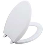Elongated Bowl Plastic Closet Seat Cachet White