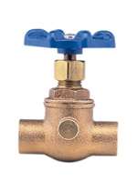Not For Potable Use 1/2 Bronze Sweat Straight Stop & Waste