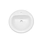 19 One Hole Vitreous China Drop In Lavatory White