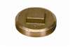 1-1/4 Raised Head Square Cut IPS Brass Plug