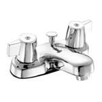Lead Law Compliant 2 Handle Metal Lavatory Faucet Less Pop Up Polished Chrome