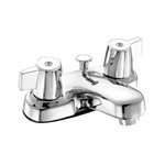 Lead Law Compliant 2 Handle Metal Lavatory Faucet With Metal Pop Up Polished Chrome