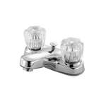 Lead Law Compliant 2 Handle Acrylic Lavatory Faucet With Pop Up Polished Chrome